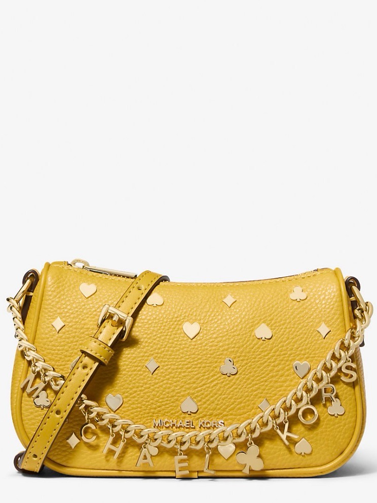 Nwt Michael Kors Carmela Small Embellished Crossbody Bag - Honey Missing A Gem